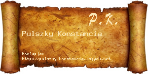 Pulszky Konstancia névjegykártya